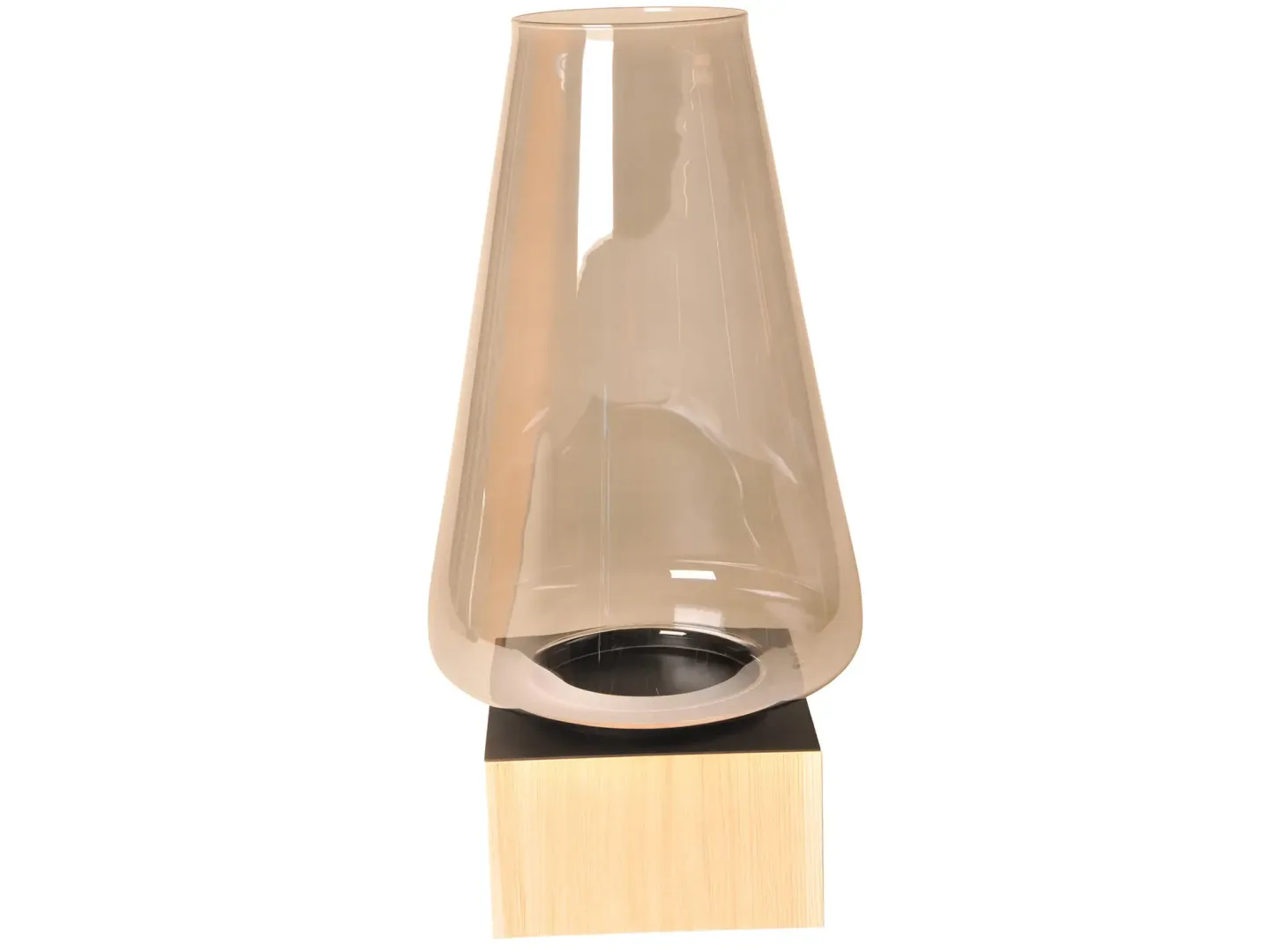 Schlittler Windlicht Glas Eiche H: 61 cm Holzfarbig | Schubiger Möbel