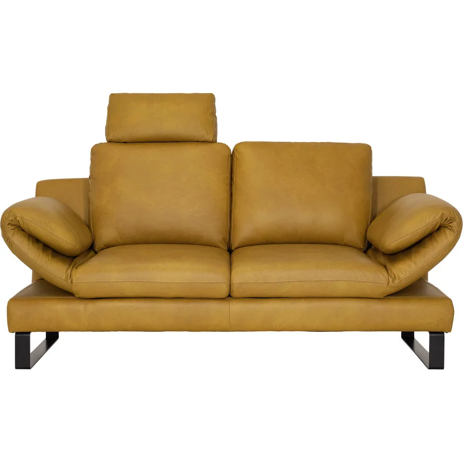 Sofa Jarek Leder gelb B 182 T 83 cm - Möbel Konfigurator: Traummöbel individuell zusammenstellen