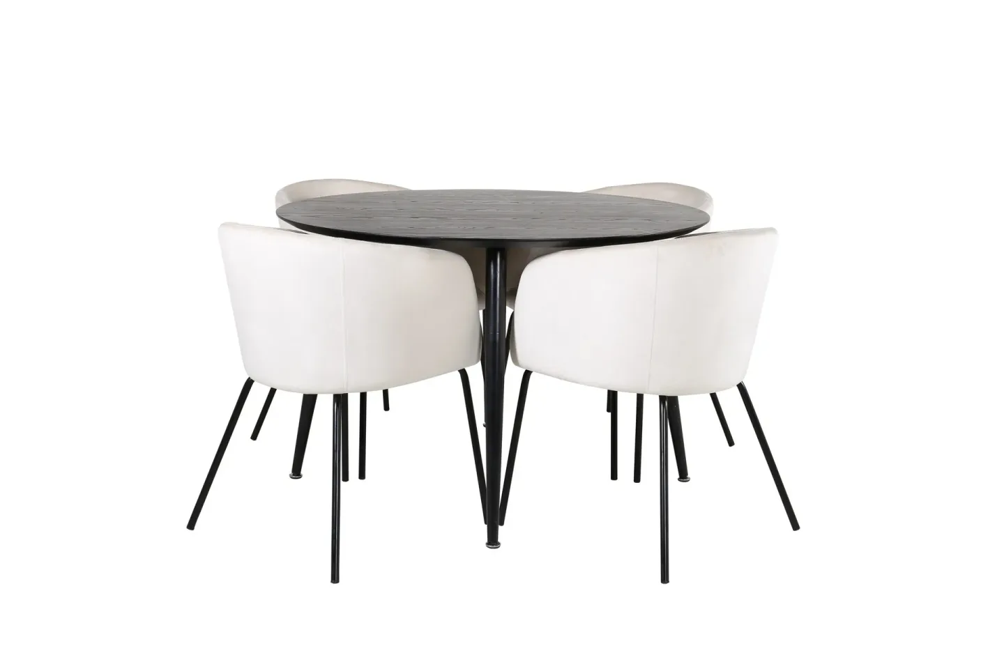 Dipp Matgrupp 115 cm Rund med 4 Berit stolar - Beige