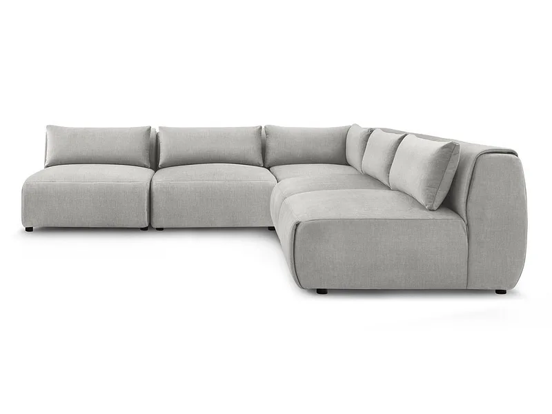 Ecksofa BOBOCHIC JEANNE Samt hellgrau