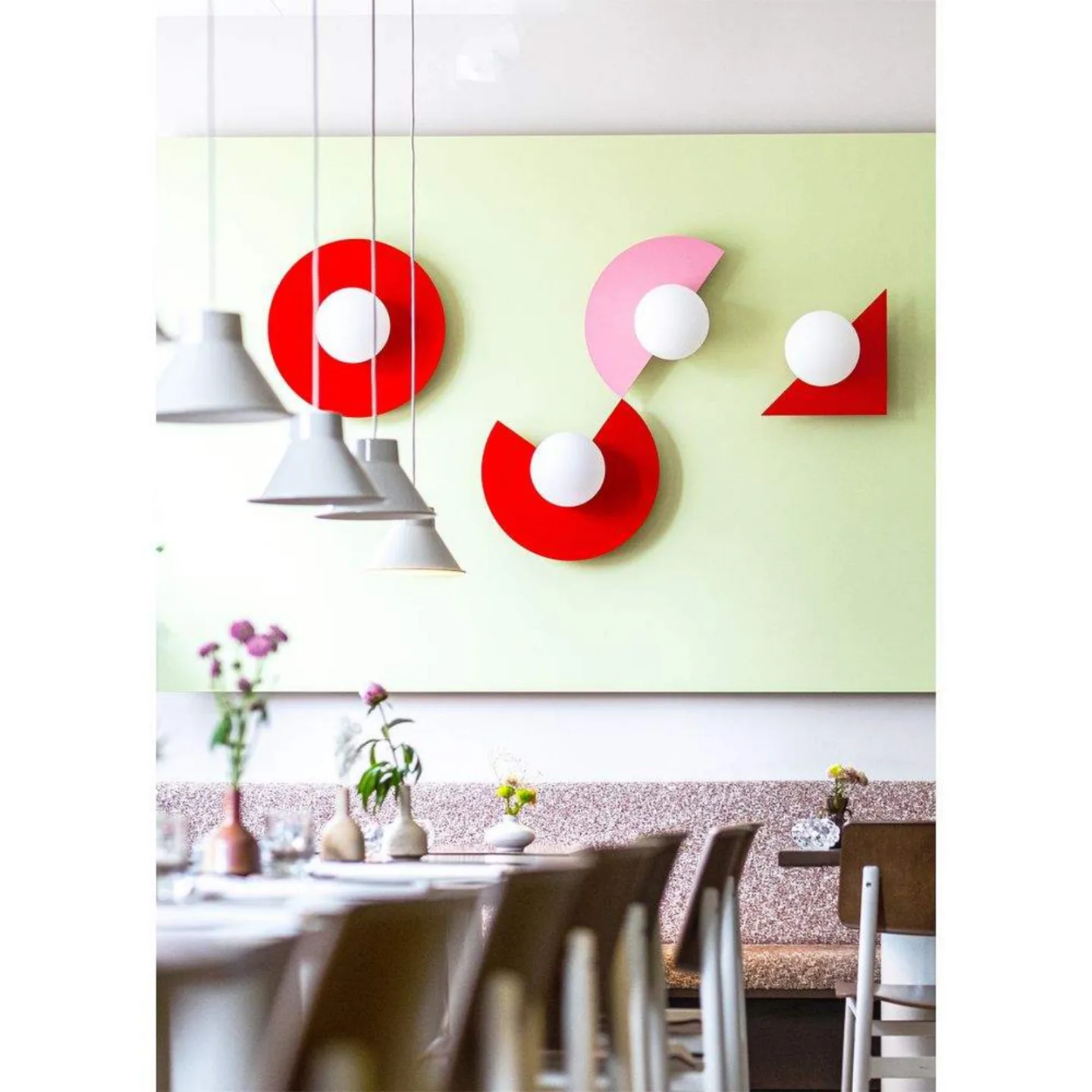 Candy Big Circle 180 S vägglampa, rosa - Swedish Ninja - Vardagsrum - Metall