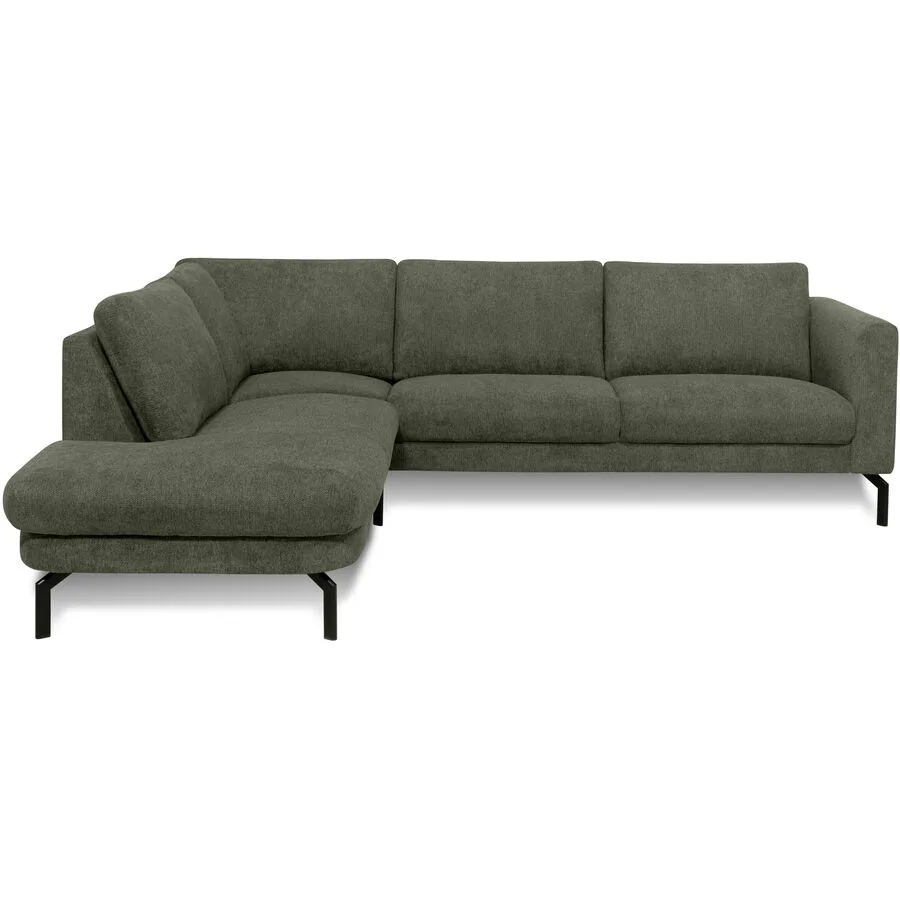 Ecksofa Gomero Links Stoff dunkelgrün B 264 T 220 cm