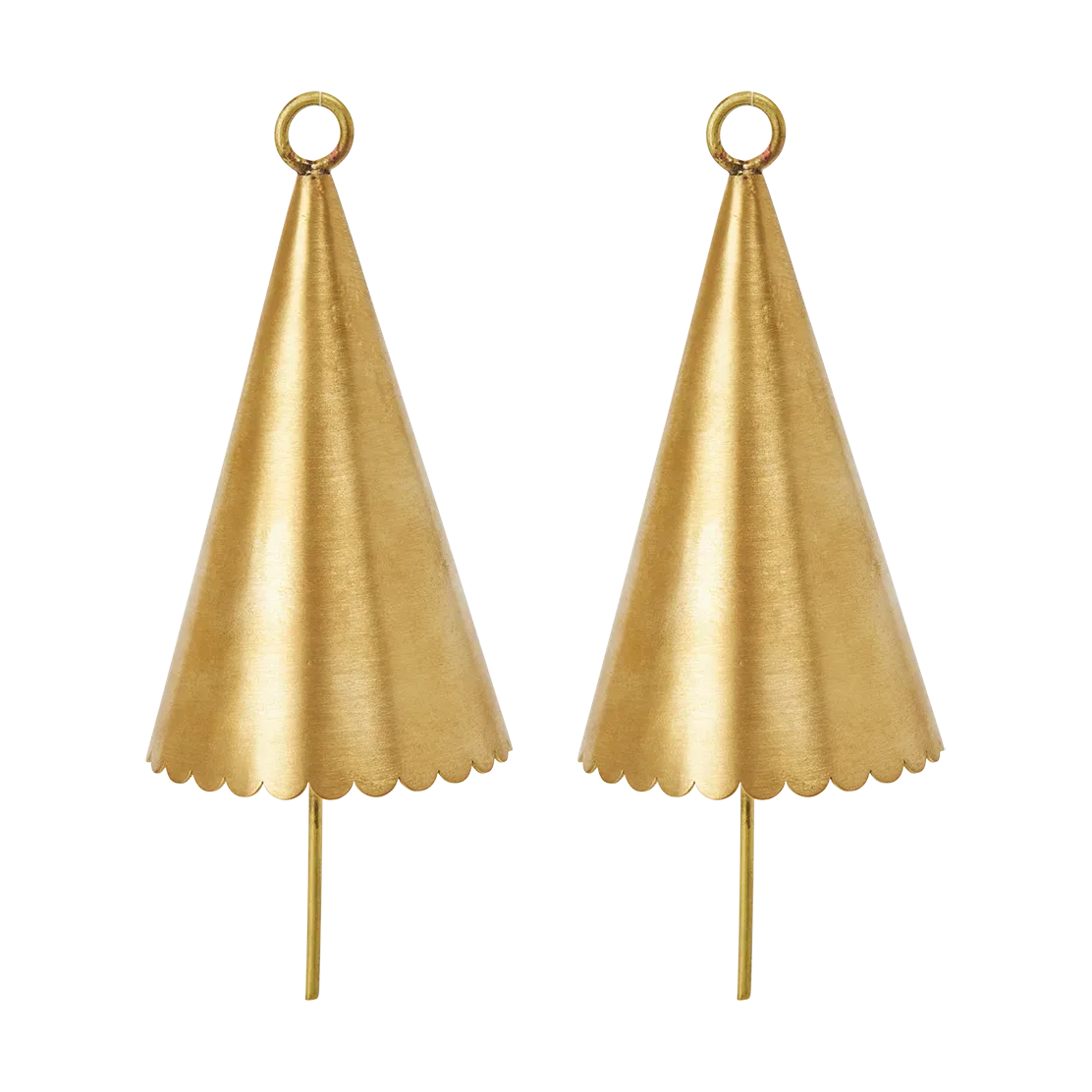Ferm Living Cone Bell Dekorationsanhänger 2er-Pack Brass