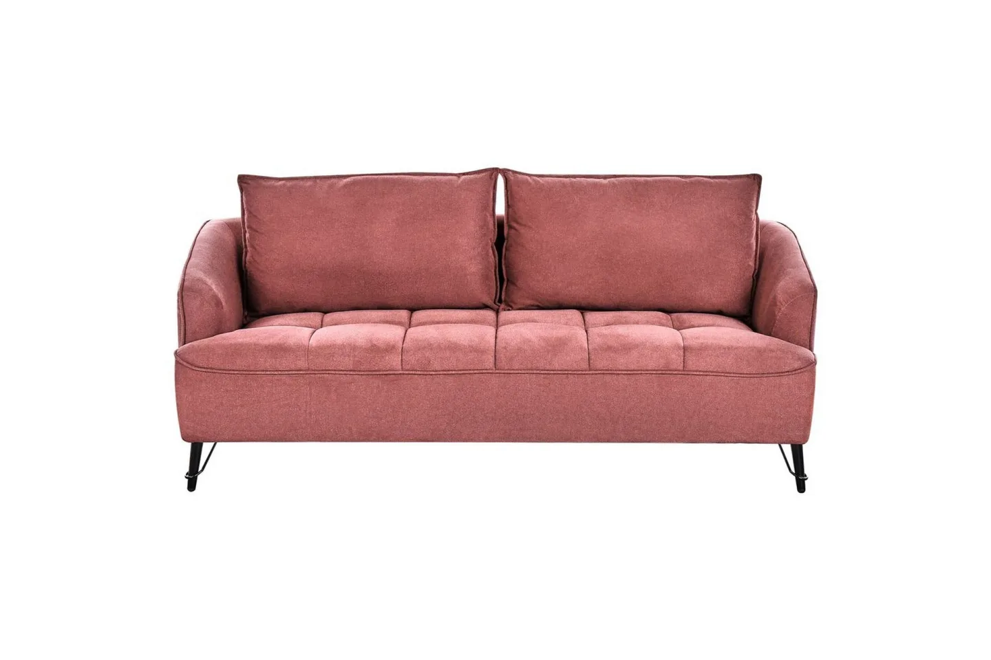 3-sitssoffa Hobro Röd, Svart - Rosa