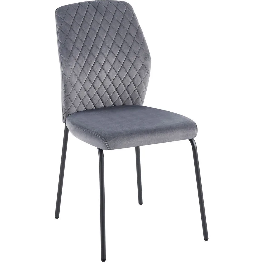 Stuhl 2er-Set Madeira grau Stoff/Stahl