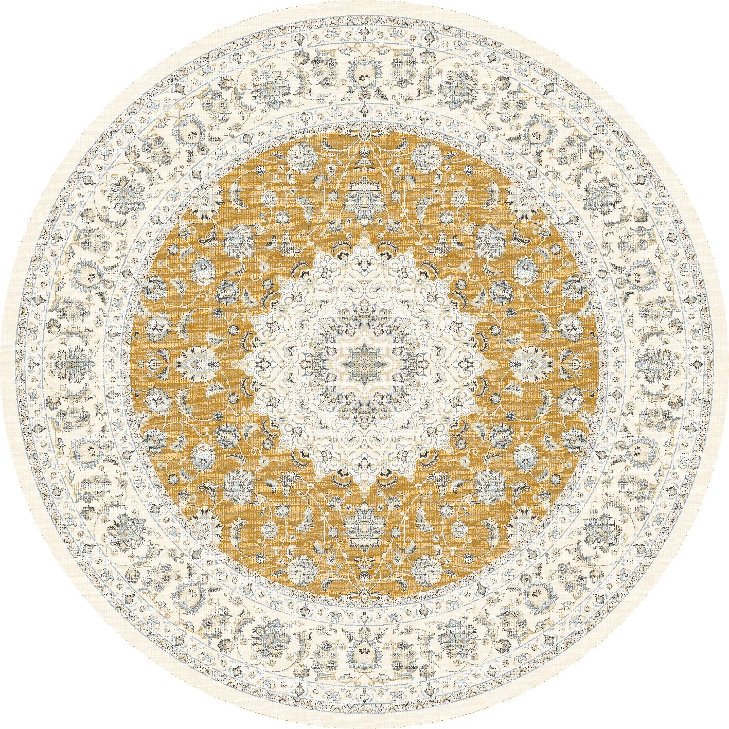 Rundt teppe - Arabella (ochre) (Størrelse: Ø 160 cm)