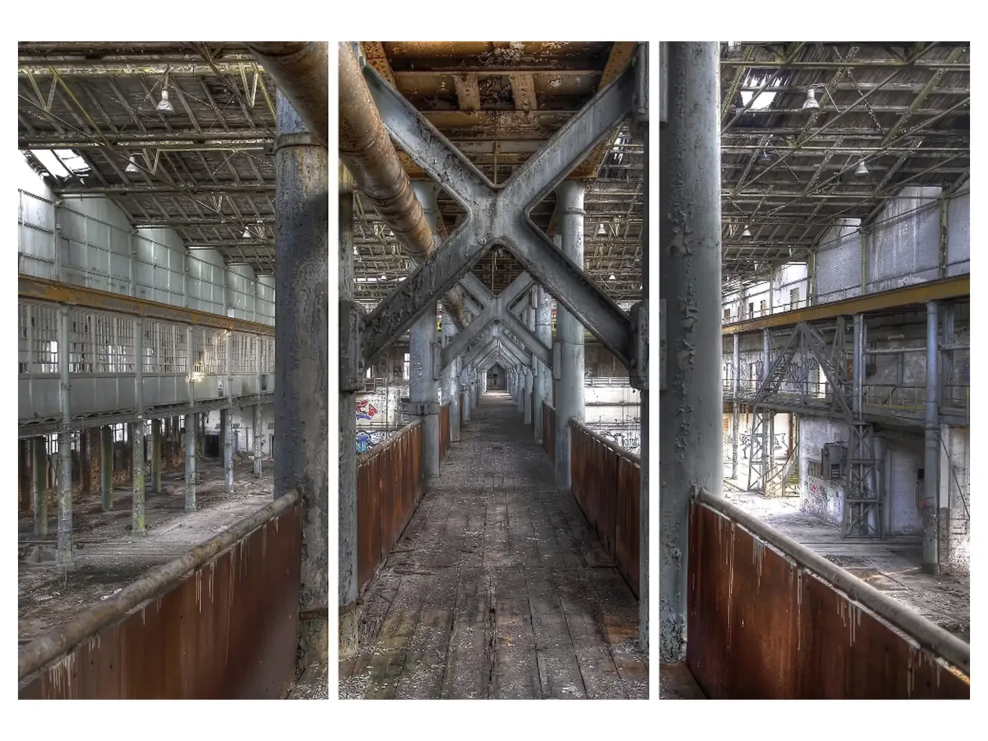 image LAND Digitaldruck auf Acrylglas Werkshalle 1 | Schubiger Möbel