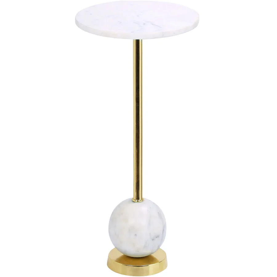 Beistelltisch Celyra messing/weiss/gold Marmor, Stahl B 25 H 54 cm