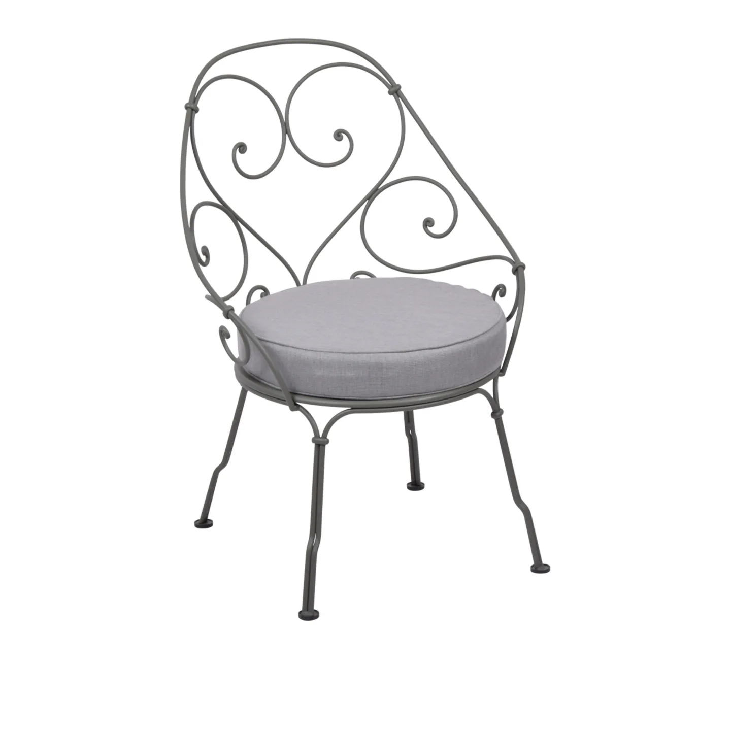 Fermob - 1900 Cabriolet Armchair Rosemary 48/Flannel Grey - Fåtöljer utomhus - Röd - Metall