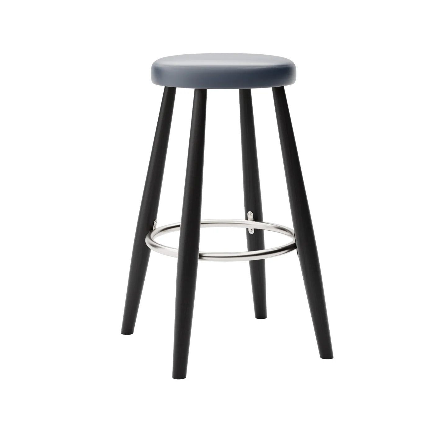 Carl Hansen - CH58 Low Stool, Oljad Valnöt, Lädergrupp B Thor - 390 - Barstolar - Hans J. Wegner - Träfärgad - Läder/Metall/Trä