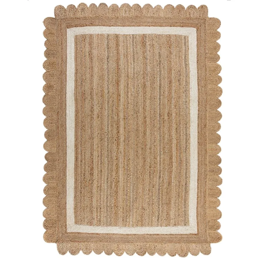 Teppich Miqta natur Symmetrie Jute 200 x 290 cm