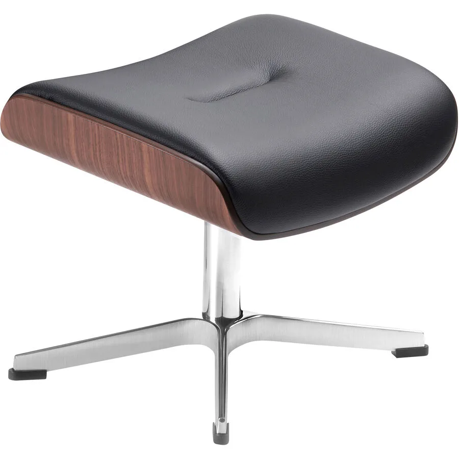 Hocker Bastian Schwarz Echtleder H 39 B 51 cm