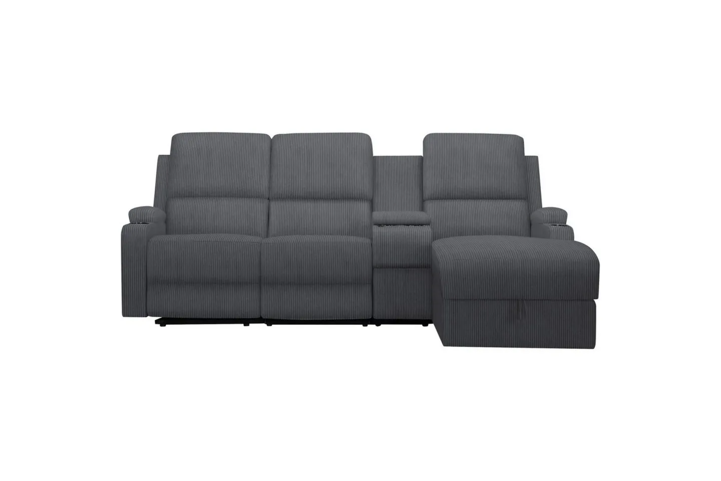 Reclinersoffa med hörn Loft24 Dallas Reclinersoffa 3-sits Grey Right-faced -