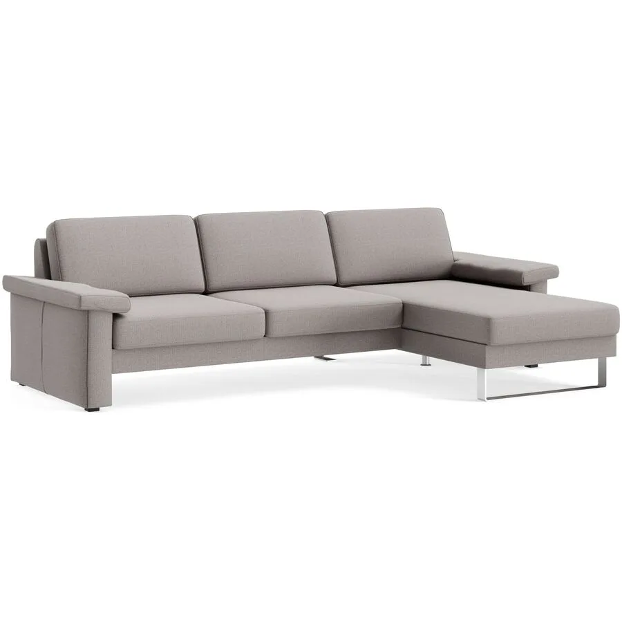 Ecksofa Devin Silber Stoff 267 cm 157 cm - Möbel Konfigurator: Traummöbel individuell zusammenstellen