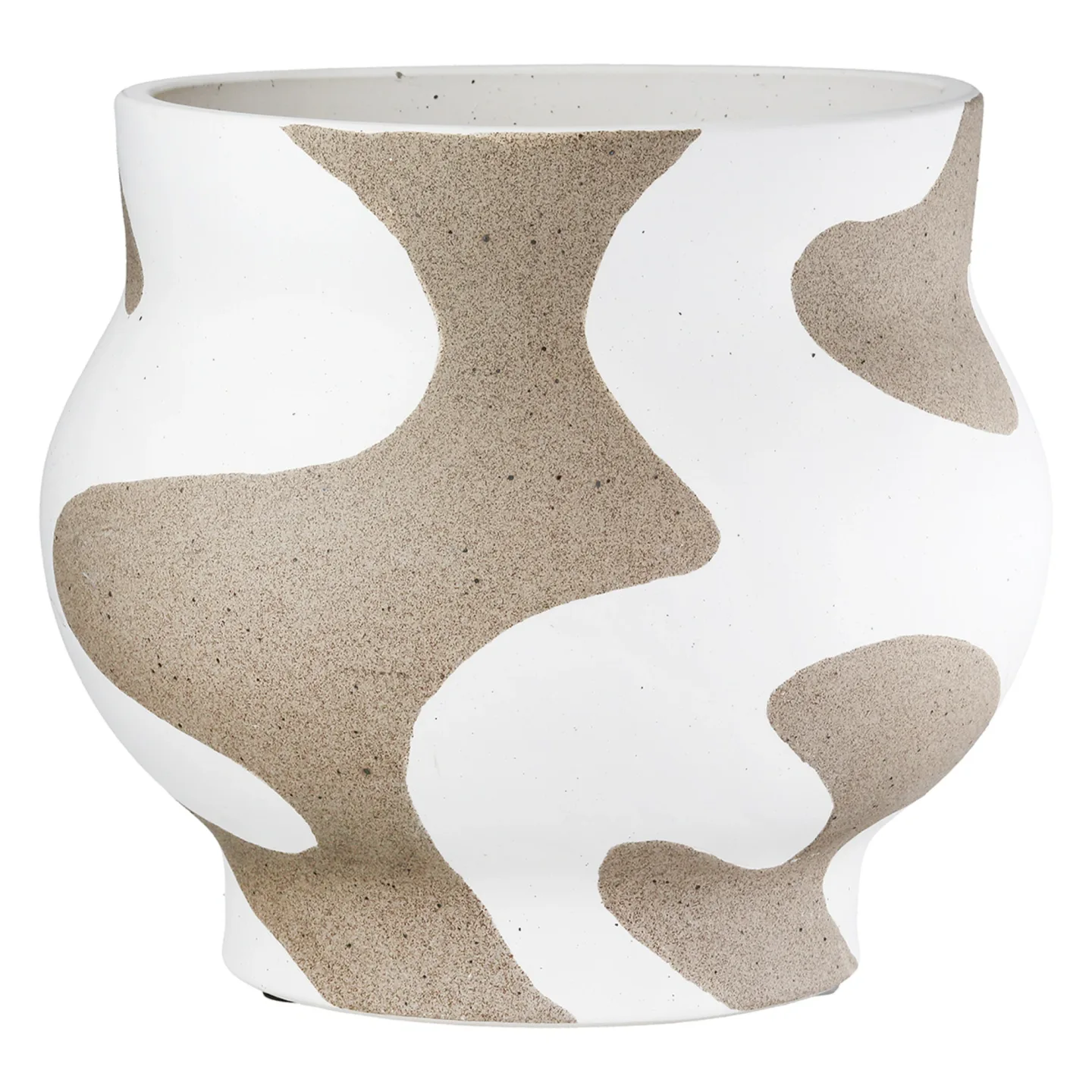 Gilde Vase Areno, Keramik, Beige, Grau, Weiss H: 20 cm | Schubiger Möbel