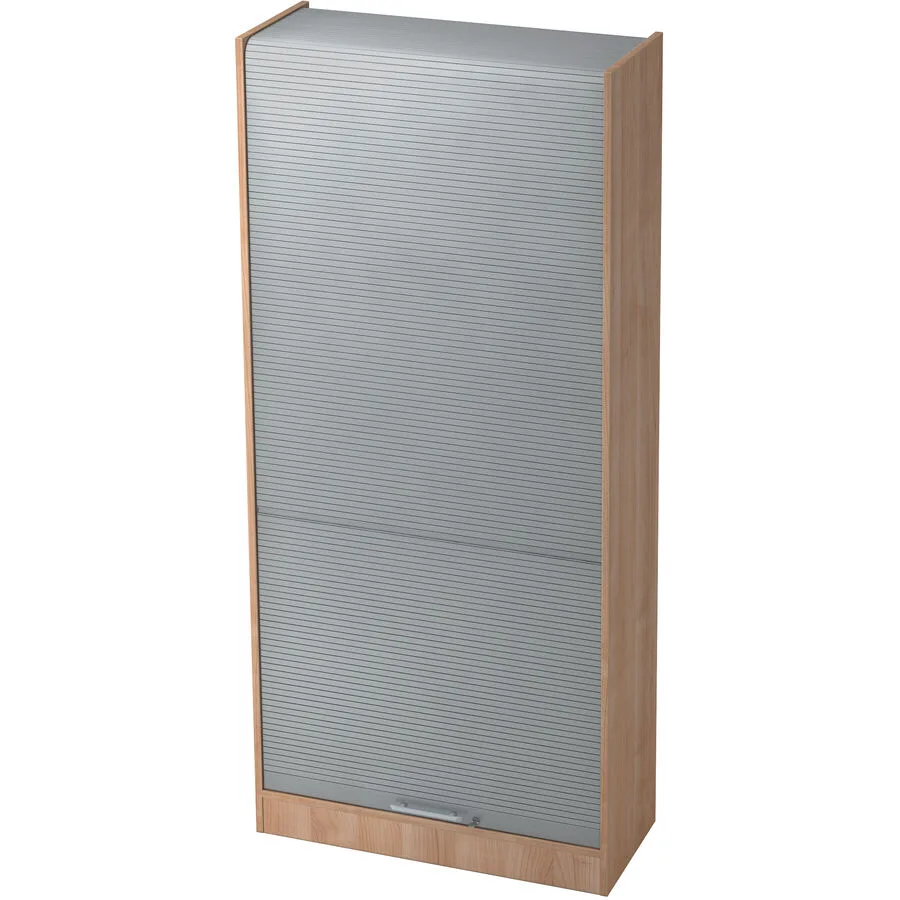 Aktenschrank Office Silber, Nussbaum Dekor Holzwerkstoff, Kunststoff B 90 cm H 200.4 cm