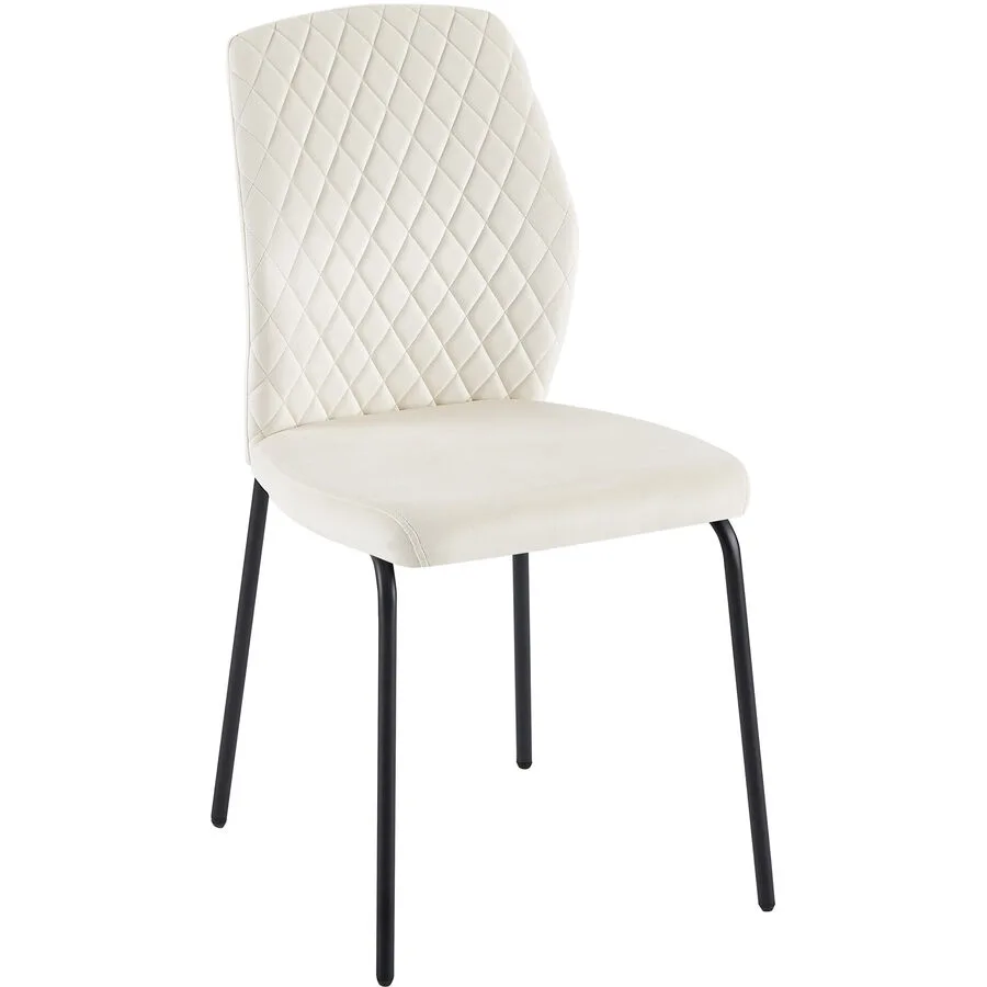 Stuhl 2er-Set Madeira Beige Stoff/Stahl 46.5 cm