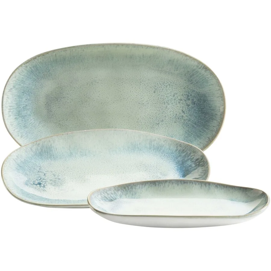 MÄSER Servierplatten-Set Frozen Grün Steinzeug