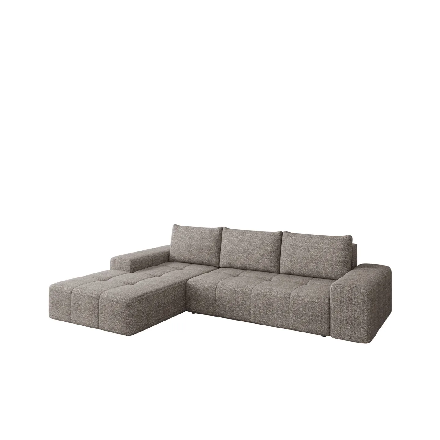Falor 3-sits Bäddsoffa med Divan Vänster och Förvaring - Mörkbeige
