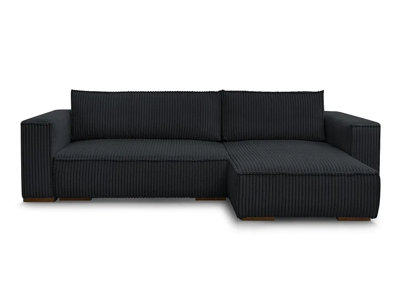 Ecksofa BOBOCHIC CHELSEA Cord-Stoff schwarz