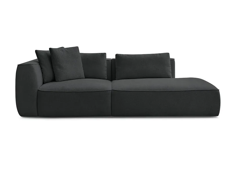 3er Sofa BOBOCHIC LEOPOLD Stoff mit Textur schwarz