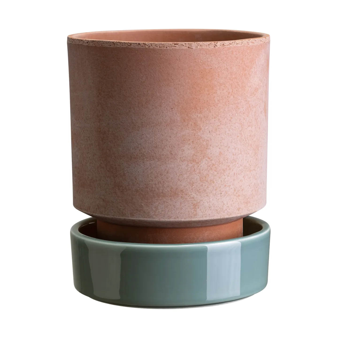 Bergs Potter Hoff kruka Ø18 cm, Raw Rosa-Misty Blue