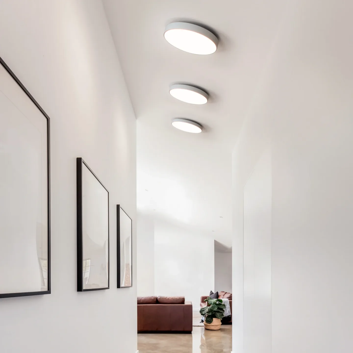 Luna C450 LED-Deckenleuchte, weiß, Ø 45 cm, CCT - Antidark - Wohnzimmer - Aluminium - Einflammig