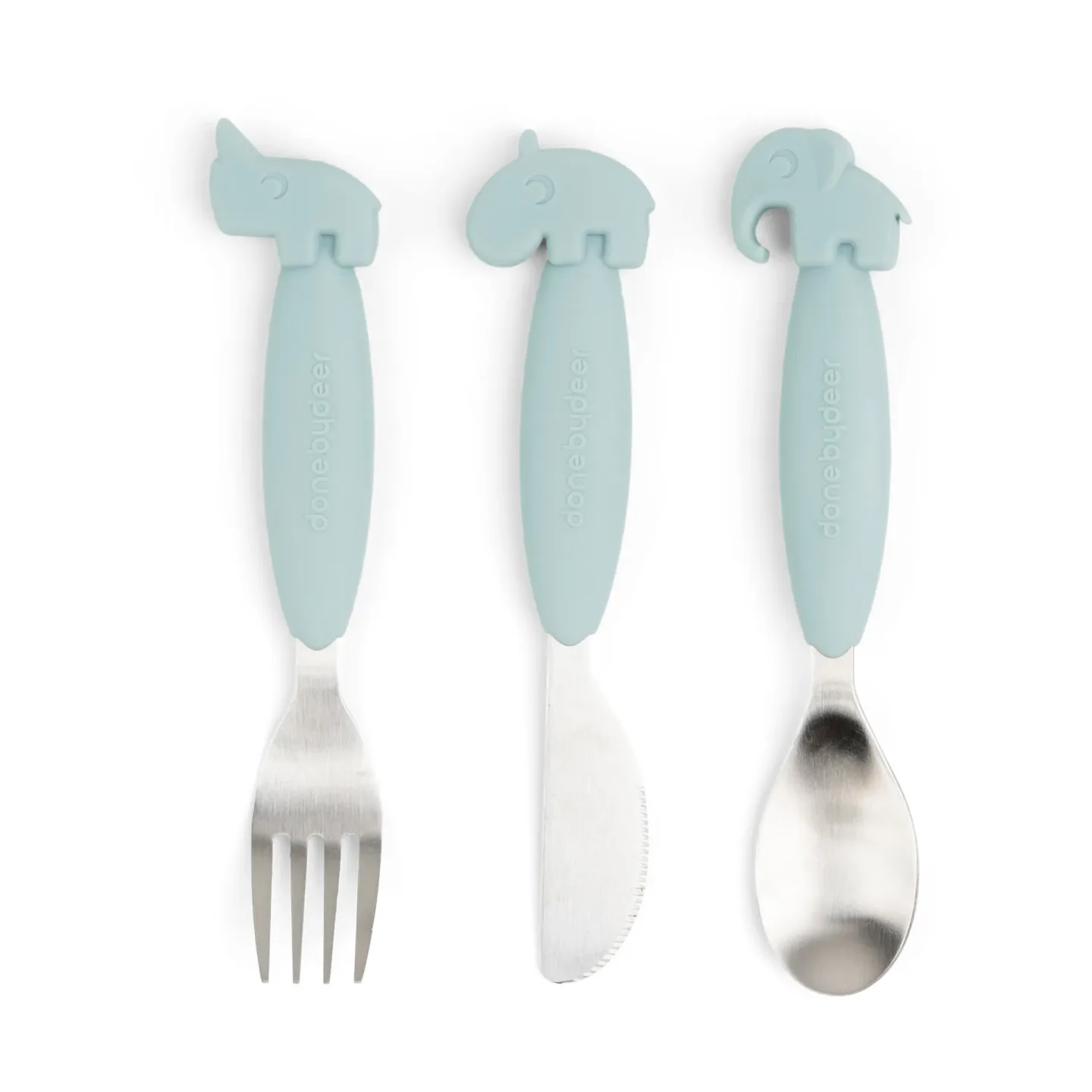 Done by deer Deer Friends Easy-grip Besteckset 3 Teile Blue