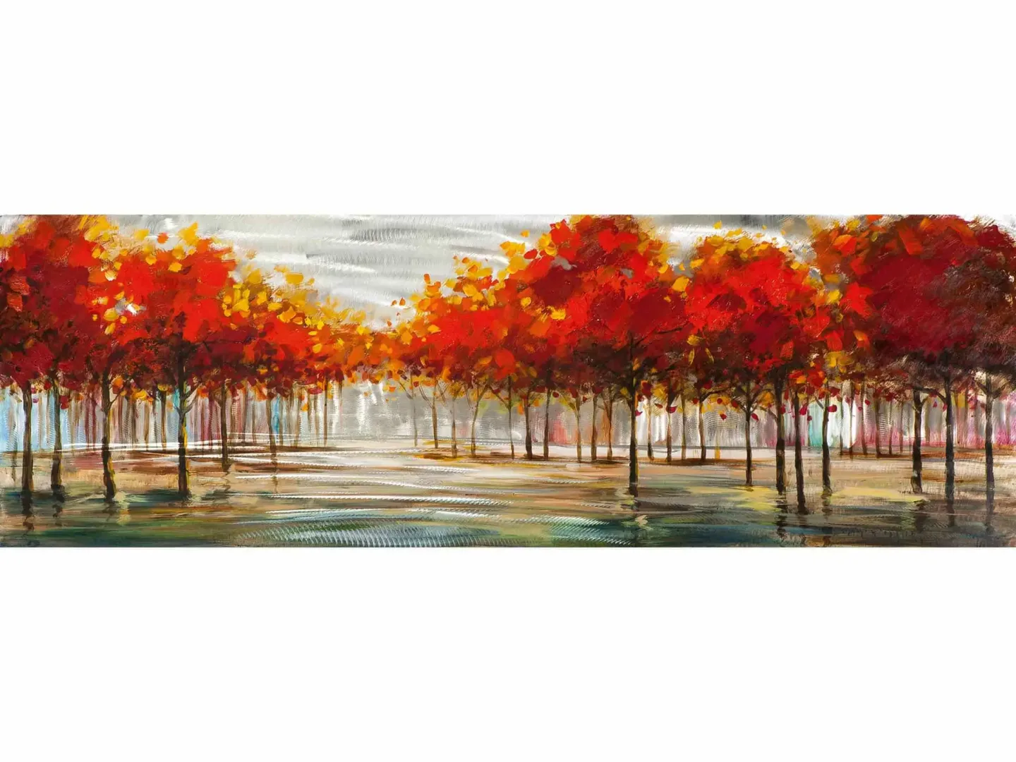 image LAND Bild Herbstliche Landschaft mit Silber Rot | Schubiger Möbel
