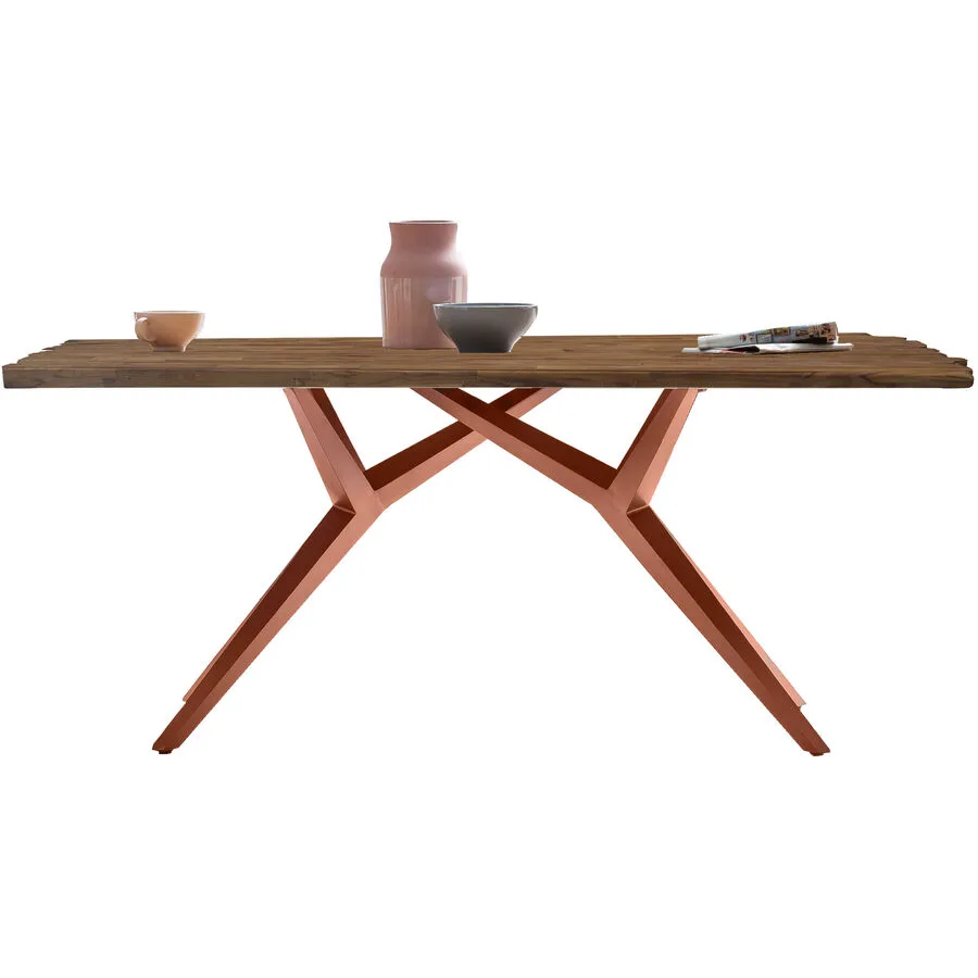 Esstisch Gordon natur Recyceltes Teak massiv Massivholz B 220 T 100 cm