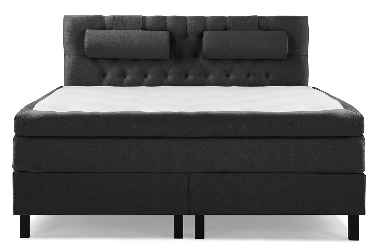 Lucky Komplett Sängpaket 160x200 Polyeter Diamant - Nackkudde Stor Svart/Grå