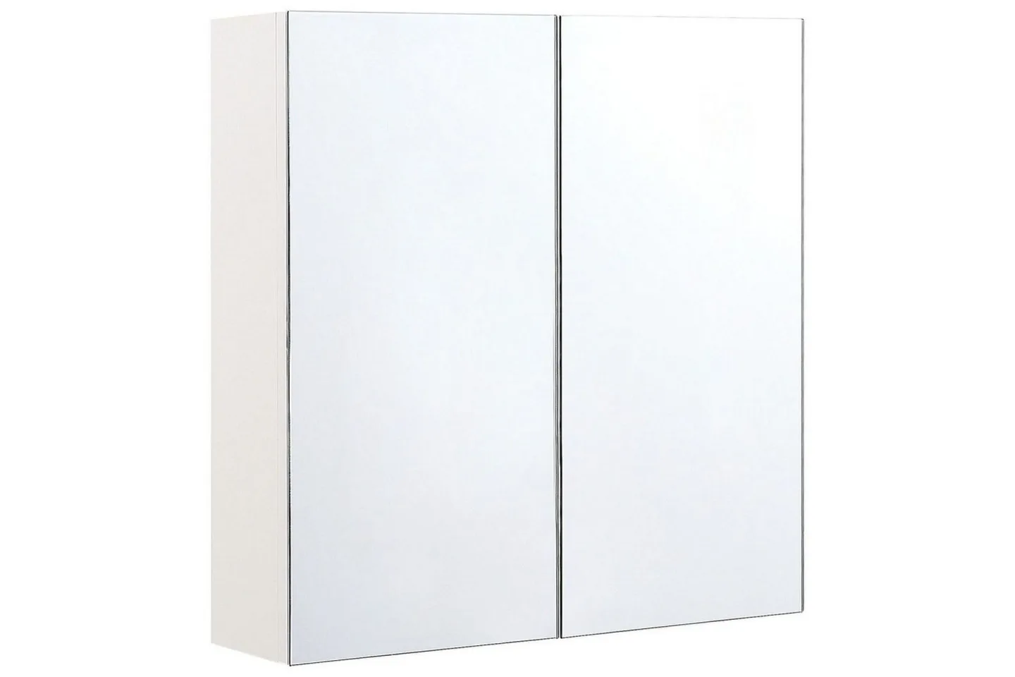 Badrumsskåp med spegel Navarra Vit, Silver, 60x14x60 cm - Vit, Silver, 60x14x60 cm