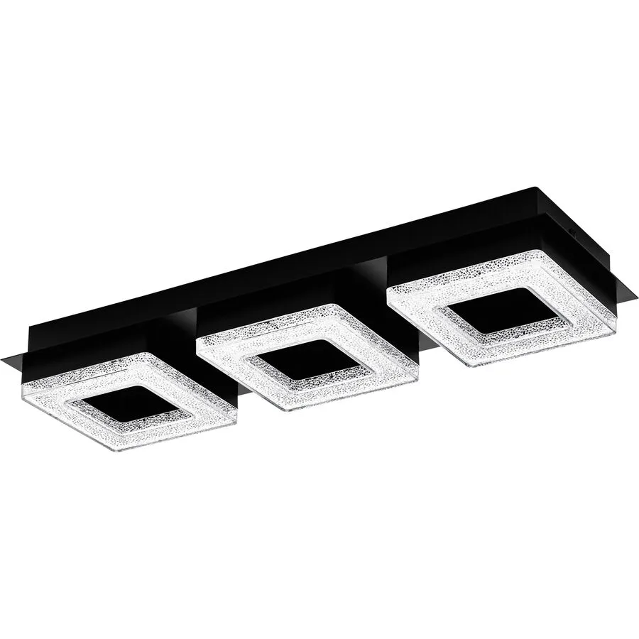 Eglo Deckenlampe Fradelo 1 Schwarz Stahl 14 cm 6 cm - LED - Lichtfarbe: Warmweiss - LED Energiesparlampen