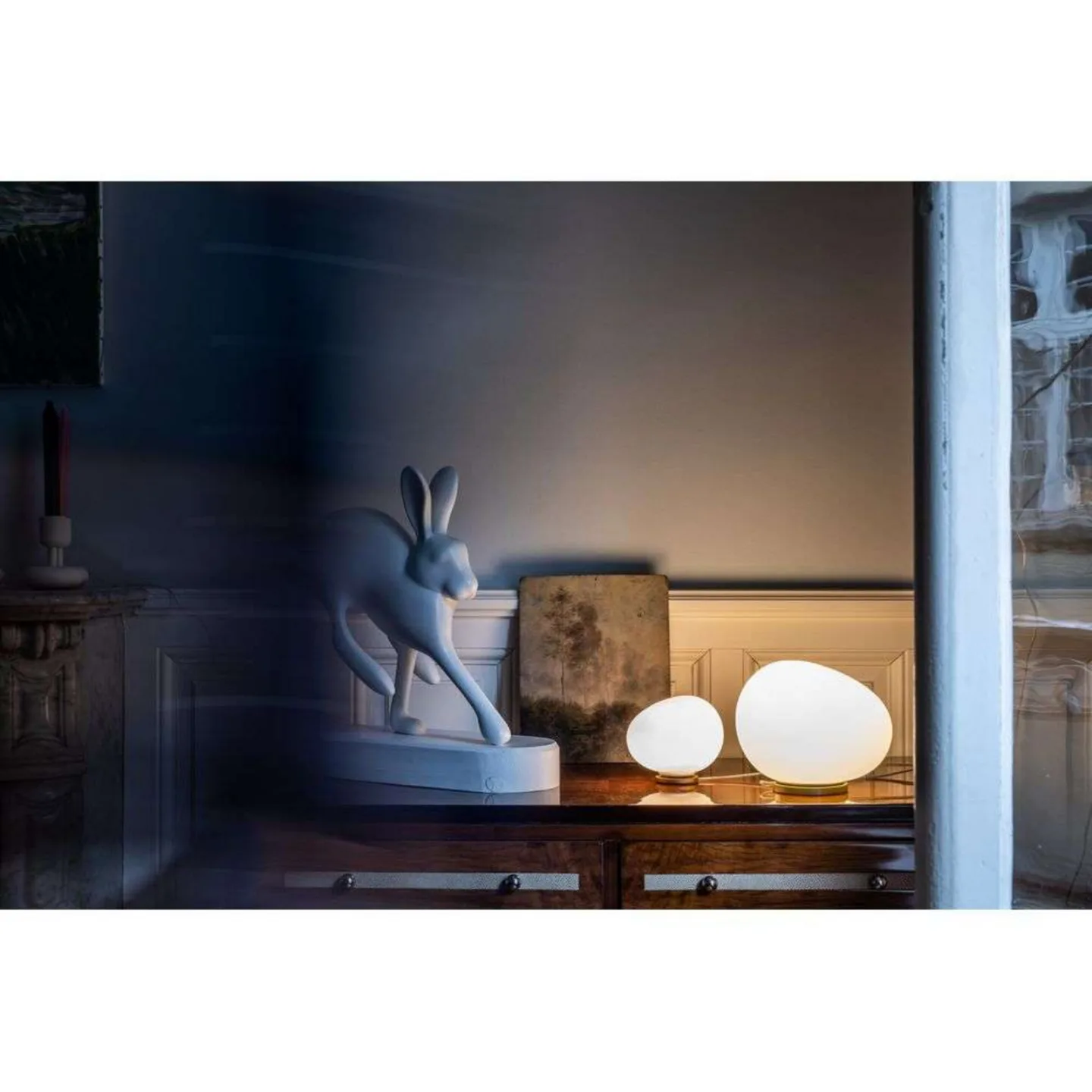 Gregg Piccola Tischleuchte On/Off Weiß/Weiß - Foscarini - Wohnzimmer - Glas