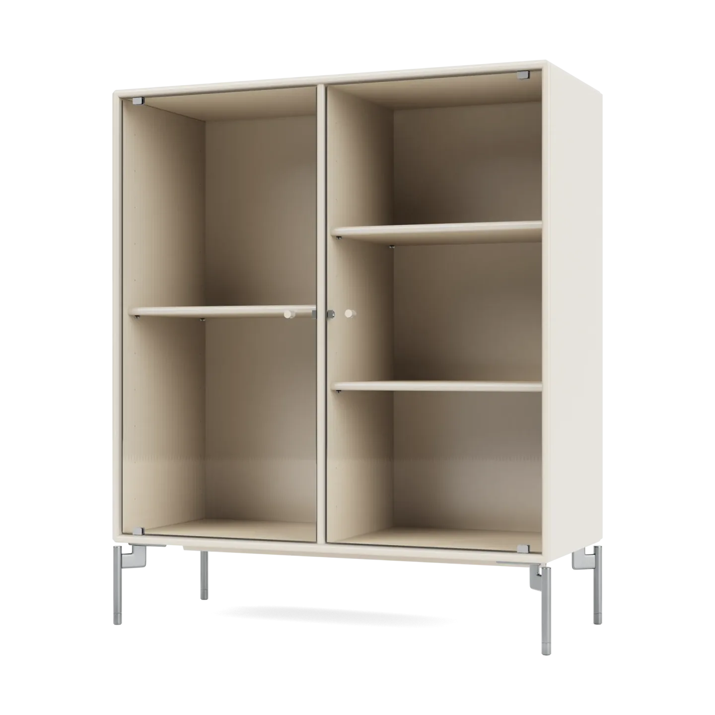 Montana Ripple II Vitrinenschrank 69,6x82,2x30 cm Oat-Beine chrome