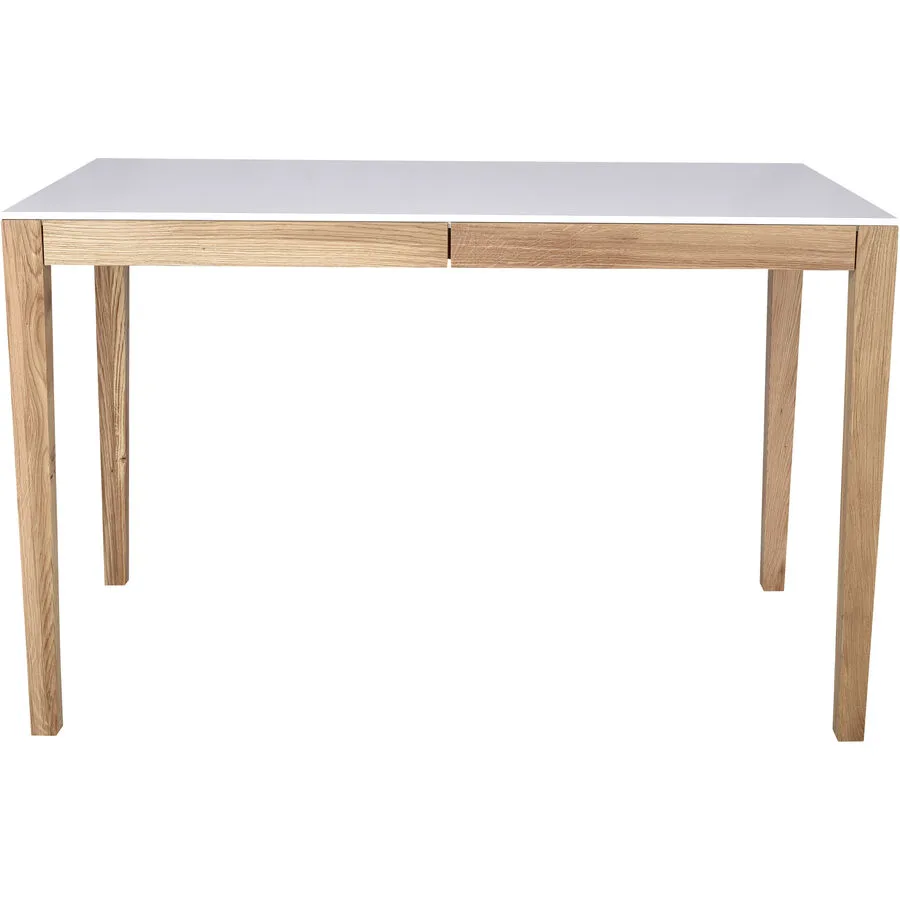 Schreibtisch Oscar Weiss Holz/MDF 120 cm - Material: Holz massiv, MDF