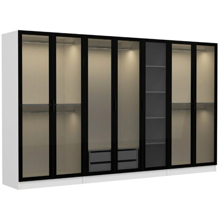 Kleiderschrank Uyumak weiss Melamin B 315 cm