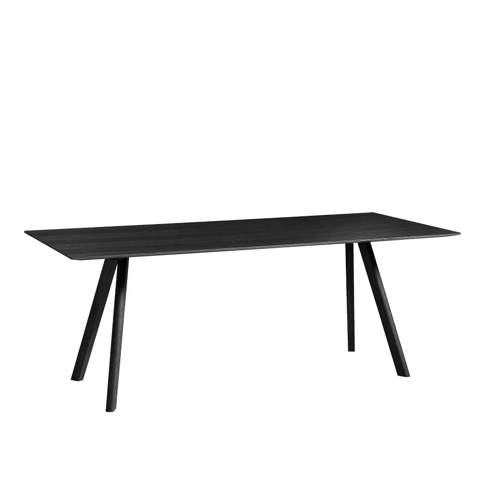 HAY - CPH30 2.0 Table Black Lacquered Oak Frame L200 X W90 X H74 Black Lacquered Oak Veneer Tabletop Black Lacquered Edge - Matbord - Ronan & Erwan Bouroullec - Svart - Trä