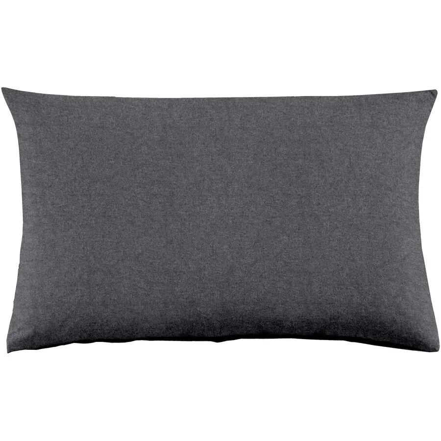 Kissenbezug Emma 50x70cm darkgrey - Farbe: dunkelgrau - Material: 100% Baumwoll-Flanell, Heather Melange Optik