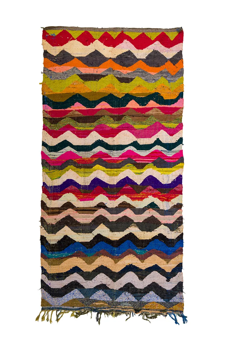 Marokkansk Boucherouite-teppe 140 x 295 cm (Størrelse: 140 x 295 cm)