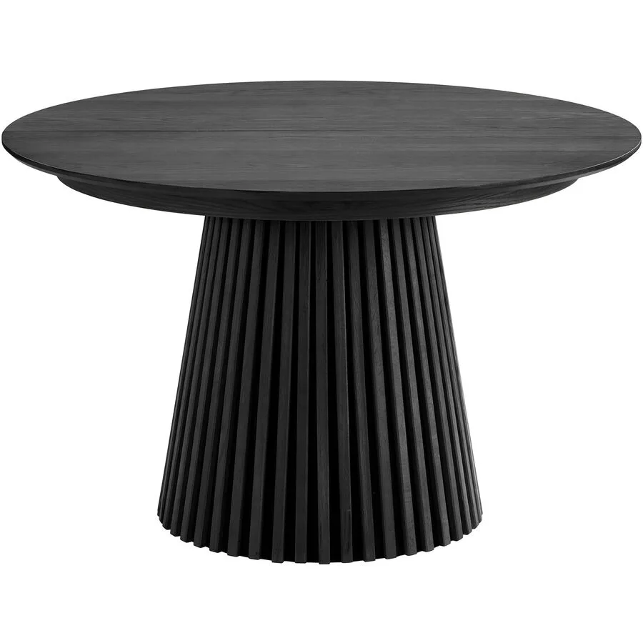 Esstisch ausziehbar Aunira Schwarz Holz/MDF 120 cm - Material: Eiche Furniert, MDF