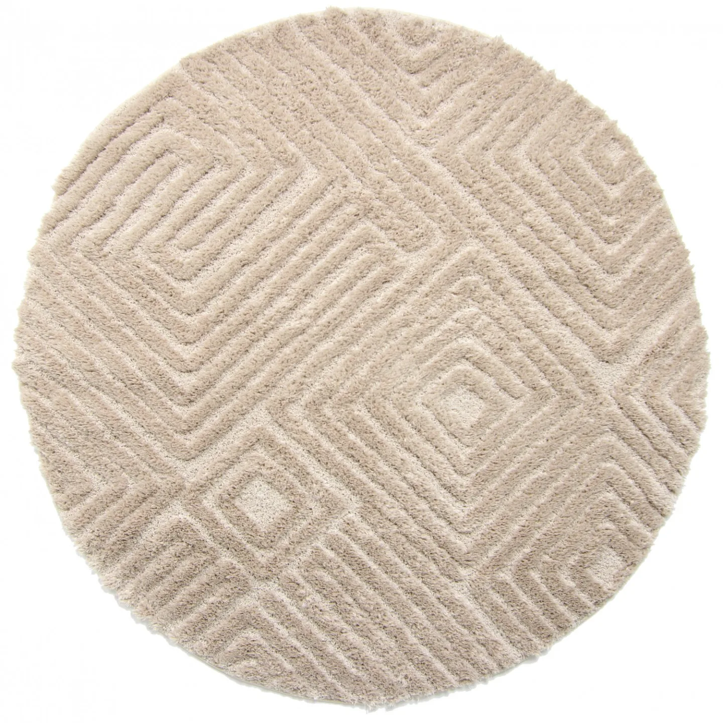 Runde tepper - Monti (beige) (Størrelse: Ø 120 cm)