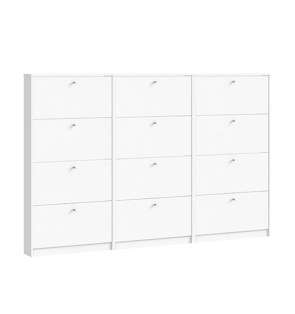 Escape Schuhschrank mit 12 Klappen Breite 225 cm, Höhe 148 cm weiss
