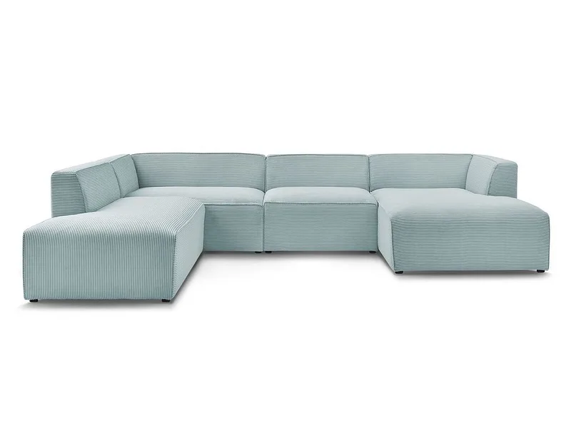 Wohnlandschaft BOBOCHIC MEGEVE Cord-Stoff hellblau