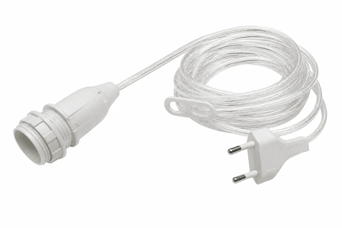 Nordic Lighting - Sladdställ 5m med strömbrytare och väggkontakt - Tillbehör - Transparent