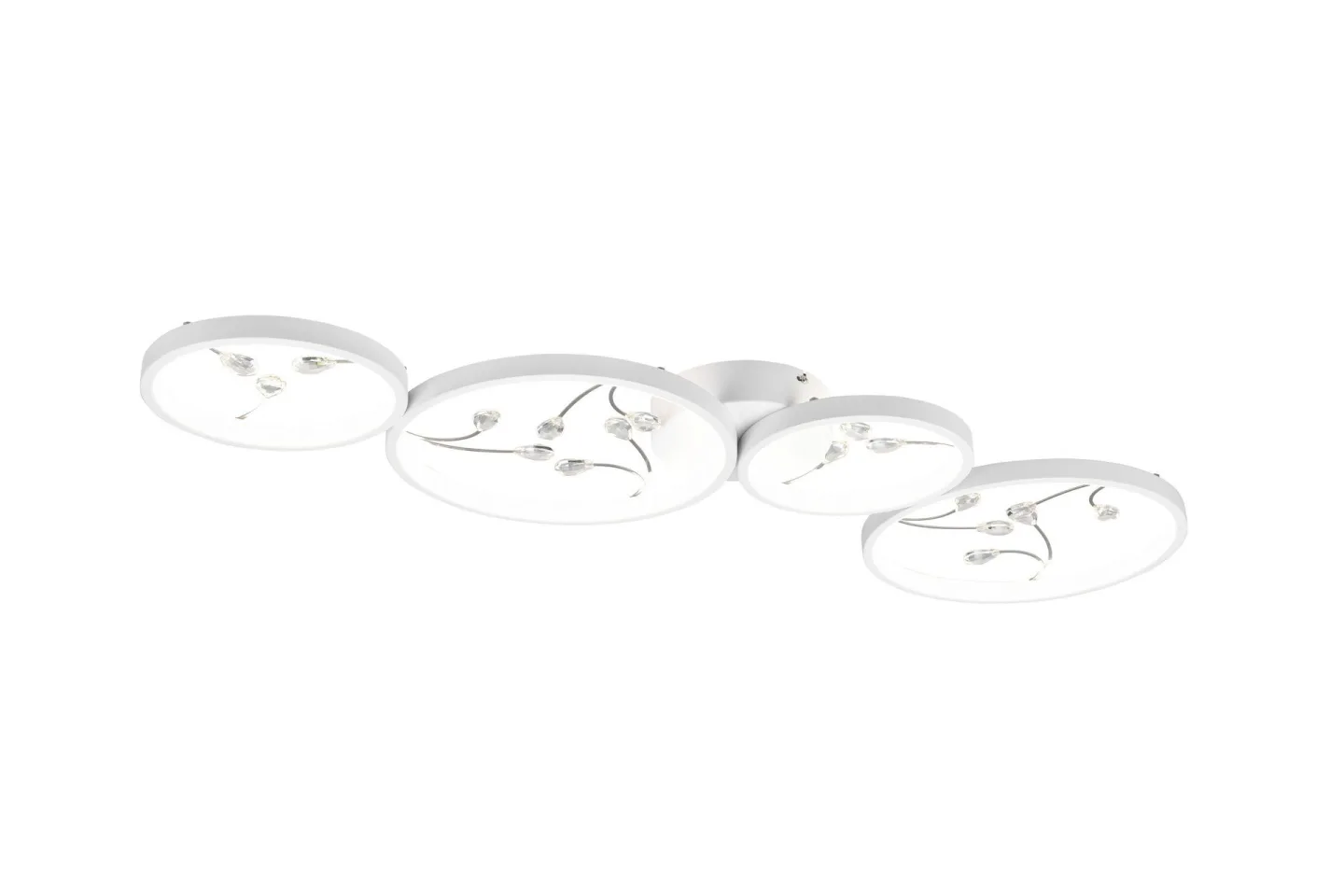 Groovy LED Plafond 4L mattvit/ krom - Matt vit/Krom