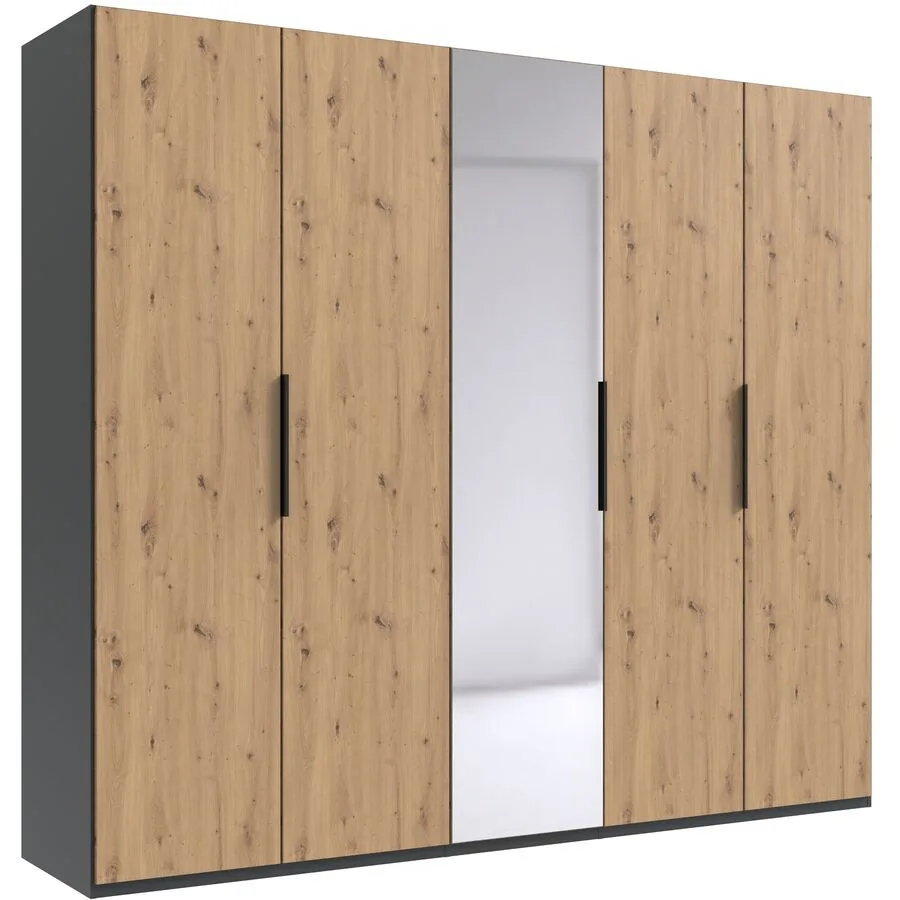 Kleiderschrank Sanko graphit/Eiche Nachbildung Holzwerkstoff B 250 cm