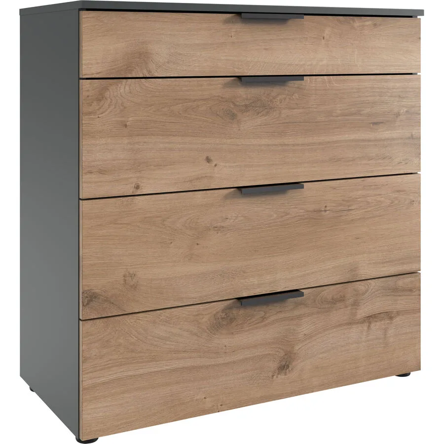 Kommode Sanko Plankeneiche/graphit Holzwerkstoff B 81 H 84 cm