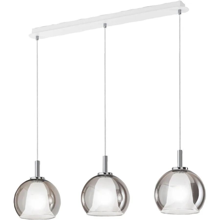 Pendellampe Aby Grau Glas/Metall 83 cm 26 cm Höhenverstellbar (manuell) - Material: Metall/Glas