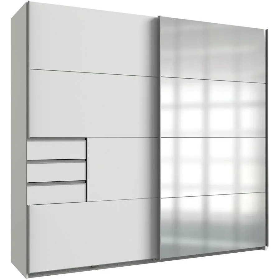 Kleiderschrank Birta weiss Holz B 225 cm